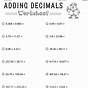 Adding Decimals And Whole Numbers Worksheet