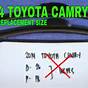 2014 Toyota Camry Wiper Blade Size