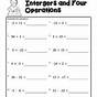 Operations With Integers Worksheets