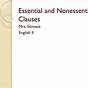 Essential And Nonessential Clauses Worksheets With Answers
