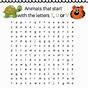 Word Search Animals Printable