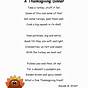 Thanksgiving Poems For First Graders