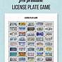 Licence Plate Game Printable