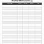 Printable Monthly Bill Template