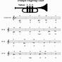 Trumpet Sheet Music With Finger Chart