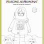 Easy Astronaut Tracing Worksheet