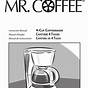 Mr Coffee Instruction Manual