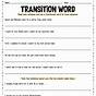 Transitional Words And Phrases Worksheet
