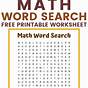 Word Search Math Printable