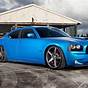 Blue Dodge Charger With White Stripes