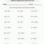 Worksheet On Adding And Subtracting Integers