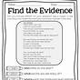 Finding Evidence In Text Worksheet