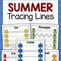Summer Tracing Worksheets Preschool