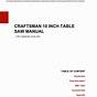 Craftsman 10 Inch Table Saw Model 113 Manual