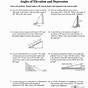 Worksheets Angles Of Depression And Elevation