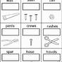 Hand Tool Identification Worksheets