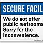 No Public Restroom Sign Printable