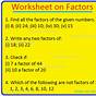 Factors Worksheet 6th Grade