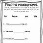 Kindergarten Language Arts Worksheet