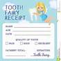 Printable Tooth Fairy Receipt