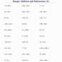 Integers Worksheet With Answers