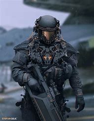 Original Military Sci Fi Soldier Concept Art