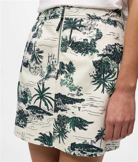 All-over-print mini skirt | Vacances De Karl Black | Women | KARL LAGERFELD