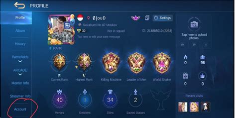 mobile legends account id