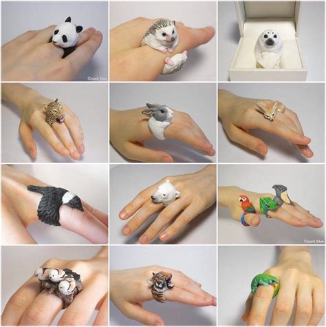 Japanese rings with animal shapes
