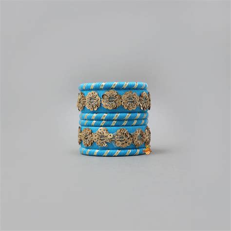 Sequins-Detailed Thread Bangles