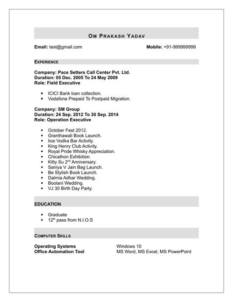 Resume Format For Experienced Candidate (.docx & .pdf)