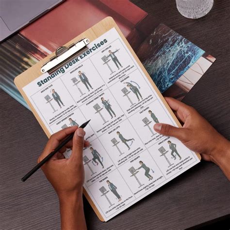 Standing Desk Exercises Printable | Office Workout Poster | 12 Standing ...