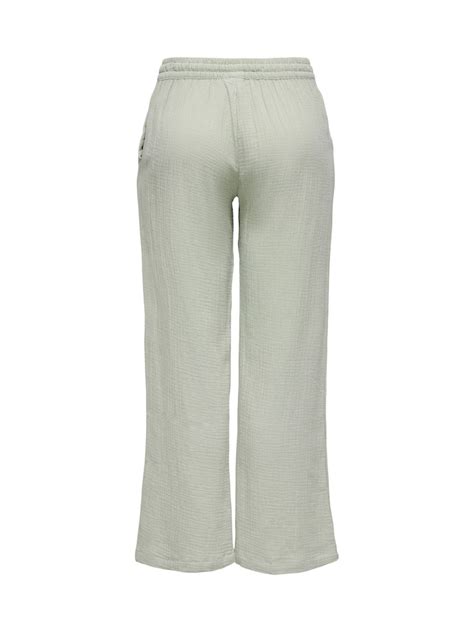 Buy JDY Green Cheesecloth Wide Leg Trousers from Next India