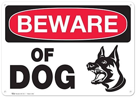 Beware of Dog Sign, Large Rust Free 10x14" Aluminum, for Indoor or ...