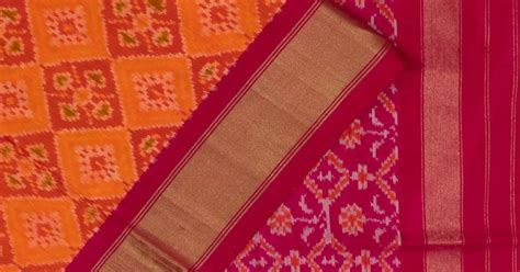 Pochampally Silk Ikat Orange Saree | Kankatala