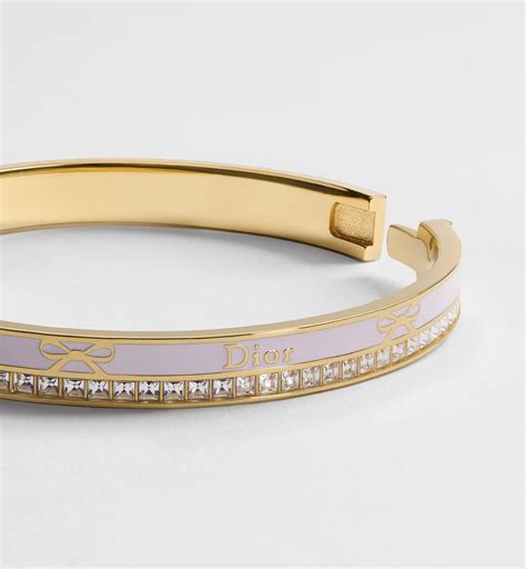 Bracelete Dior Night Code Metal com acabamento dourado, cristais e laca ...