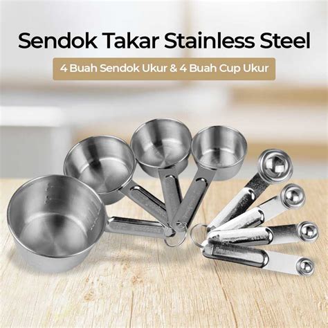 Jual Goodcook Sendok Takar Set Stainless Steel Measuring Spoon 8