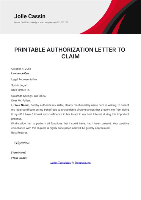 Free Authorization Letter Templates, Editable and Printable