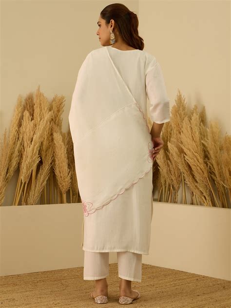 Anokhi White Embroidred Kurta Sets with Heavy thread Work Women Suits ...