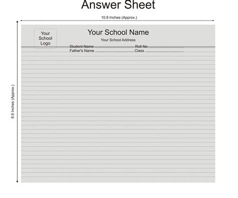 Printable Exam Answer Sheet
