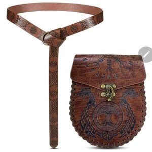 Accessories | Celtic Viking Leather Belt Bag Renaissance Festival Larp ...