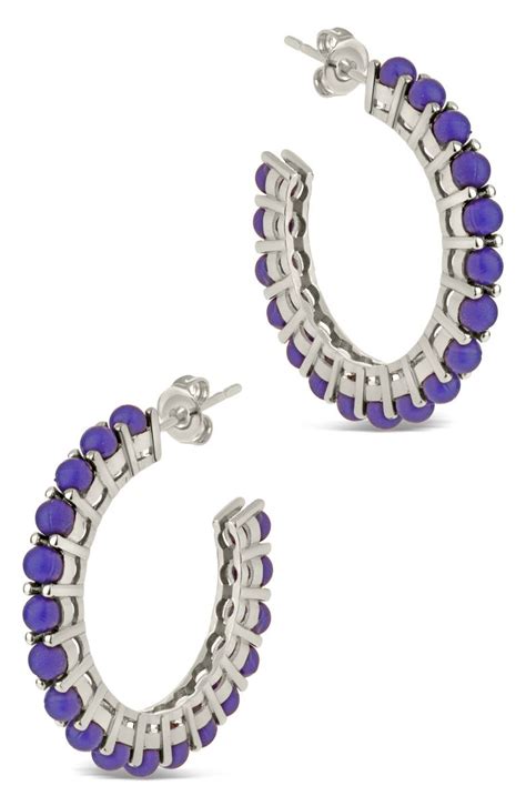 Sterling Forever Crystal Beaded Hoop Earrings | Nordstromrack