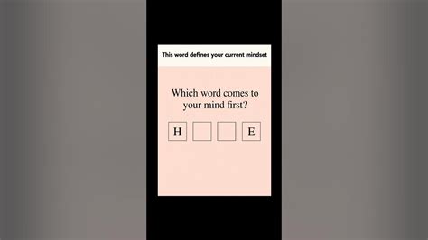 This One Word Reveals Your Current Mindset 🤯 #psychology - YouTube