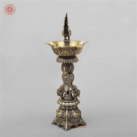 Brass Peacock Lamps Fine 12” – Dharma Statues