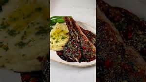 Red wine-pomegranate glazed lamb chops #shorts