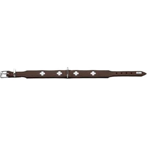 Dog collar - HUNTER - Swiss model - 30-34.5 cm - Soft leather - Brown/Black
