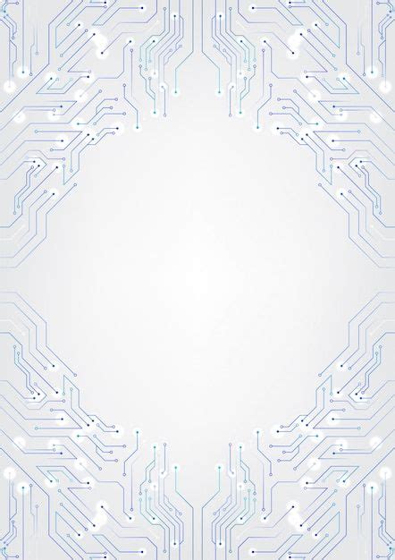 Premium Vector White Technology Background Circuit Diagrams