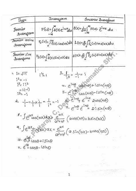Module 2 - Infinite Fourier Transforms: Detailed Study Notes - Studocu