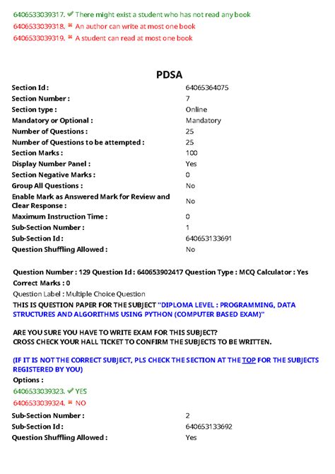 PDSA 6406533039317 - End Term Exam Paper for Programming, Data ...