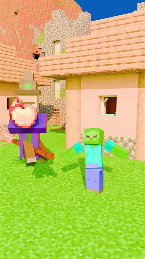Minecraft hungry zombie vs village crazy 3D animation